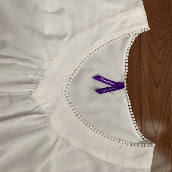 Seraphine billowy white Maternity top - Picture 3 of 6